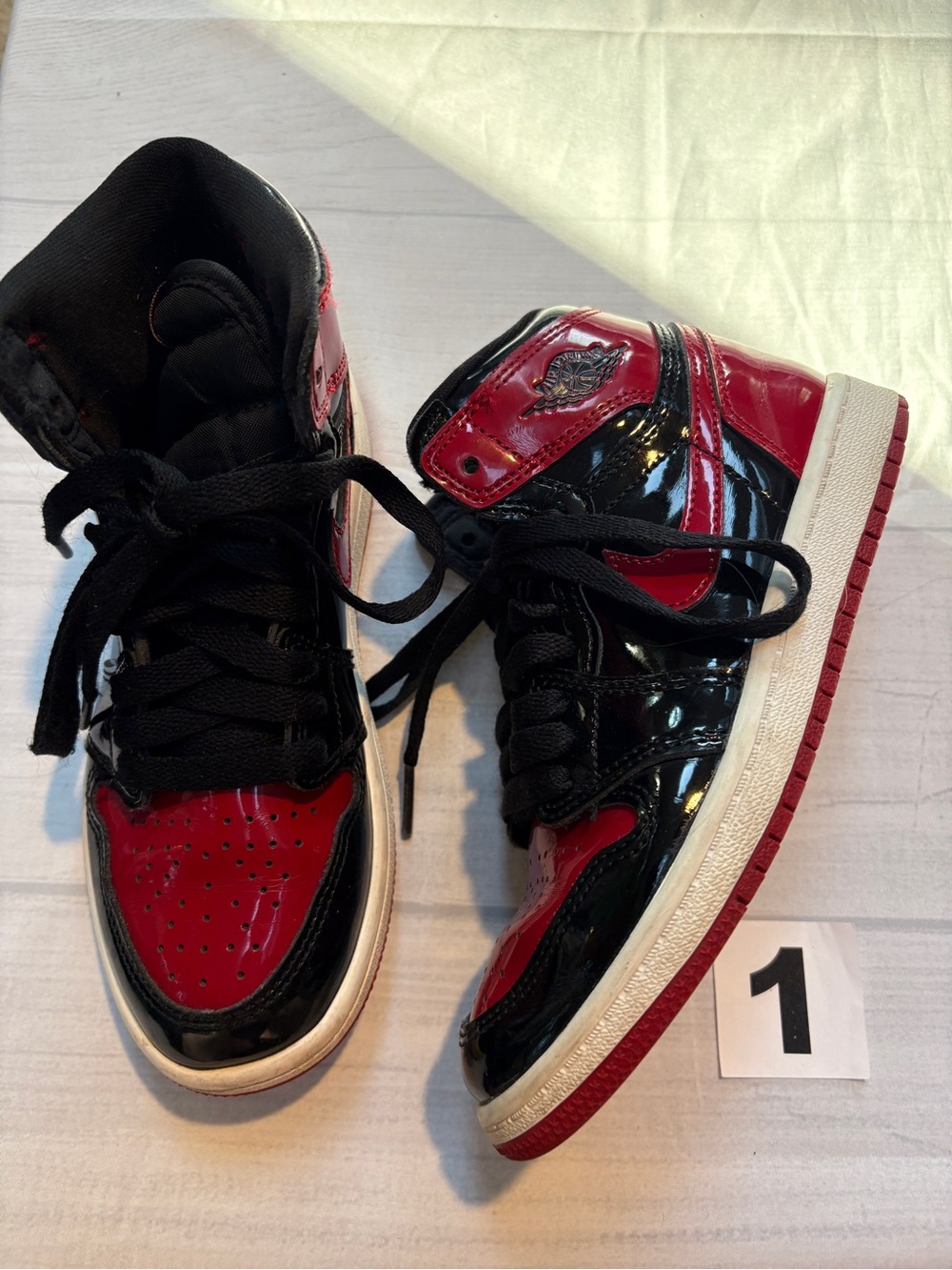 Nike Kids' High-Top Sneakers in Red and Black